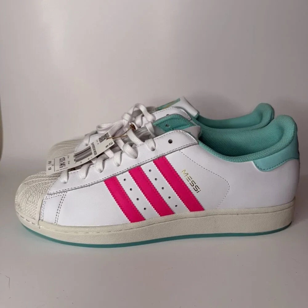 Adidas Superstar Lionel Messi Sneakers Mens 13.5 Shoes Pink Miami JR1979 NEW